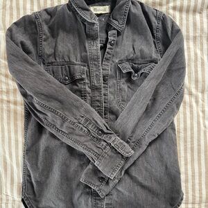 Madewell Charcoal/Black Button-Up Shirt